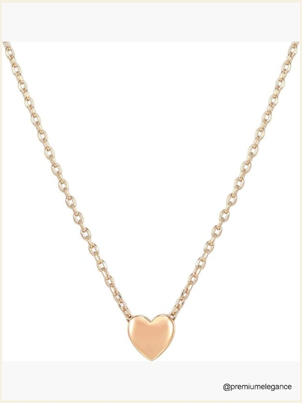 Dainty Cubic Zirconia Heart Pendant Necklace 18 Inch Gold Plated